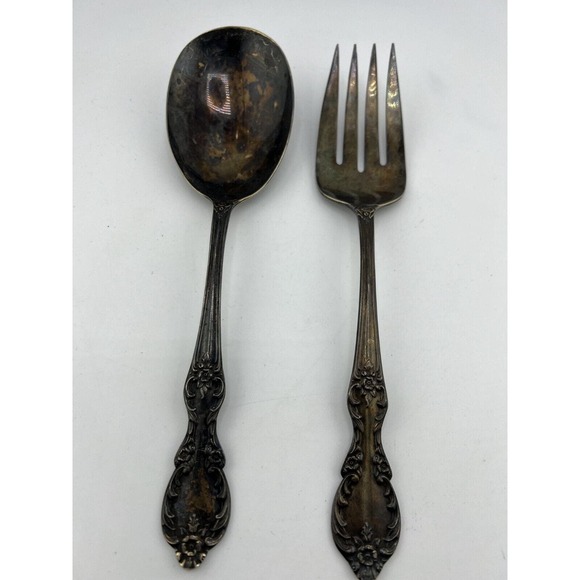 Vintage WM Rogers MFG Co. Extra Plate Silverplated Fork & Spoon - Lot of 2 - Picture 1 of 8